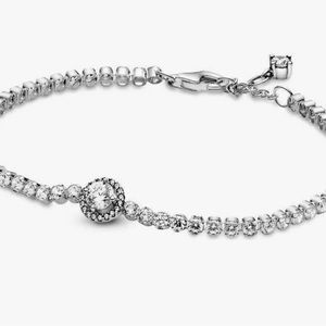 Pandora Sparkling Halo Silver Tennis Bracelet